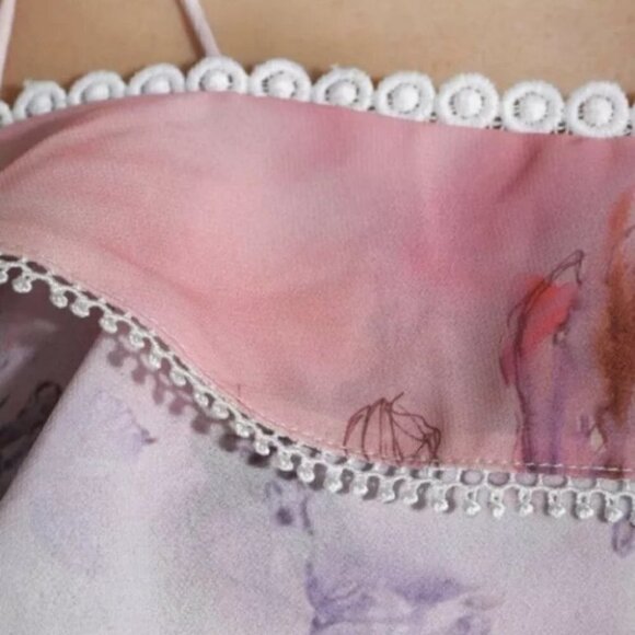 IXIAH Pastel Pink and Blue Barbie Ruffles Flowy Off the Shoulder Top Size US 6 - Picture 10 of 15